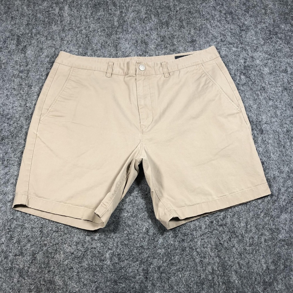 Bonobos Shorts Mens 36 Beige Chino Stretch Canvas Flat Front Casual Summer